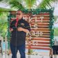 Calon Ketua DPD Golkar Lampung Abi Hasan Muan di saat memberikan sambutan di hadapan para senior dan sayap partai Golkar. 