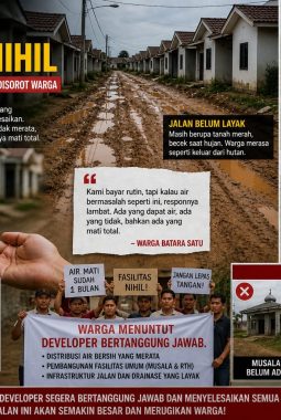 Air Mati, Fasilitas Nihil Developer Perumahan Batara Satu Disorot Warga